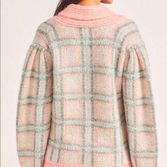 NWT Loveshackfancy Jeeves Cardigan In Sage Pink - Picture 6 of 8